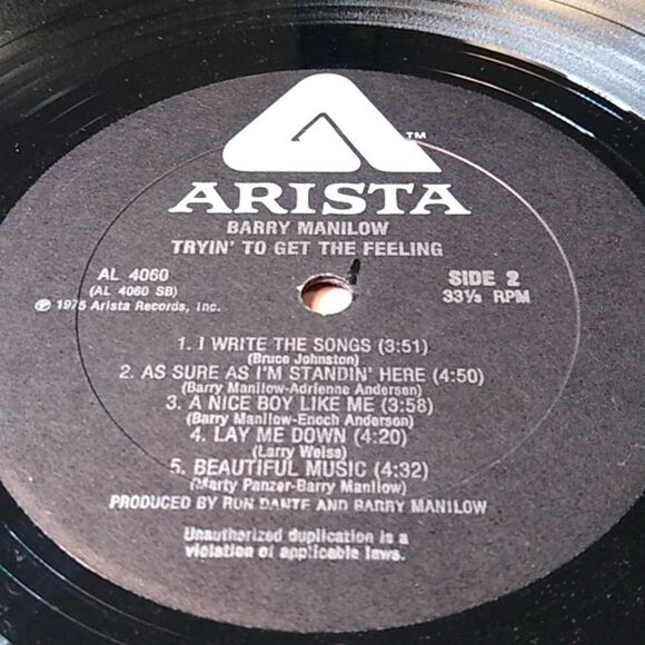 Barry Manilow Tryin' To Get The Feeling Vinyl Record - Picture 12 of 12
